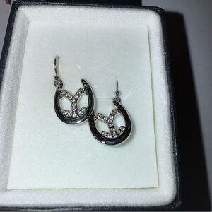 Montana Silversmiths Silver Horseshoe YELLOWSTONE BRAND Earrings NIB